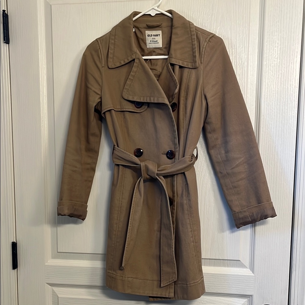 Old Navy Tan Trench Coat Classic Style